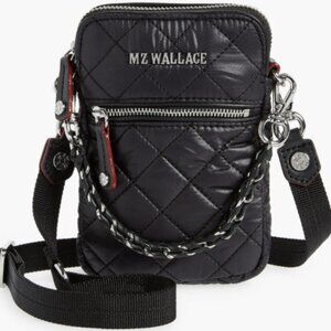 NWOT MZ Wallace Gray Quilted Micro Crosby Crossbody Bag